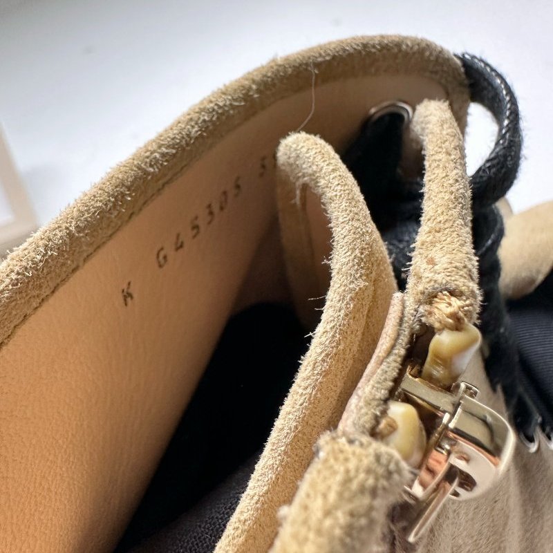 Chanel 山茶花蝴蝶結 軍靴 卡其全新 可拆 山茶花-9