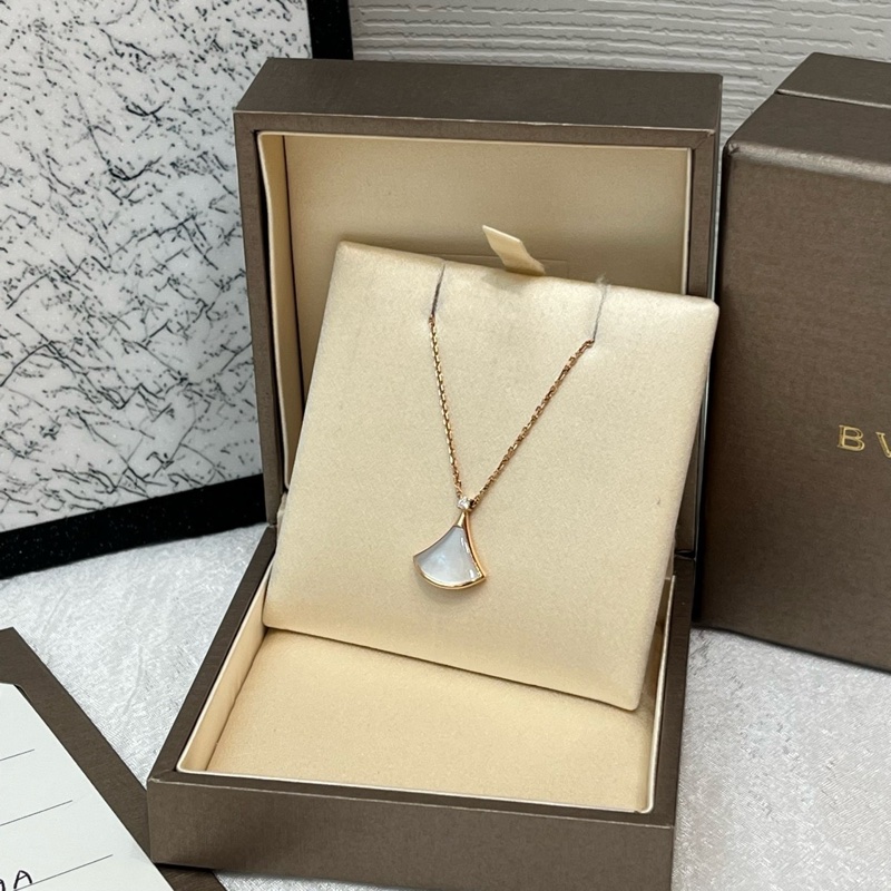 Bvlgari寶格麗 白貝母單鑽項鍊 玫瑰金 24年-0