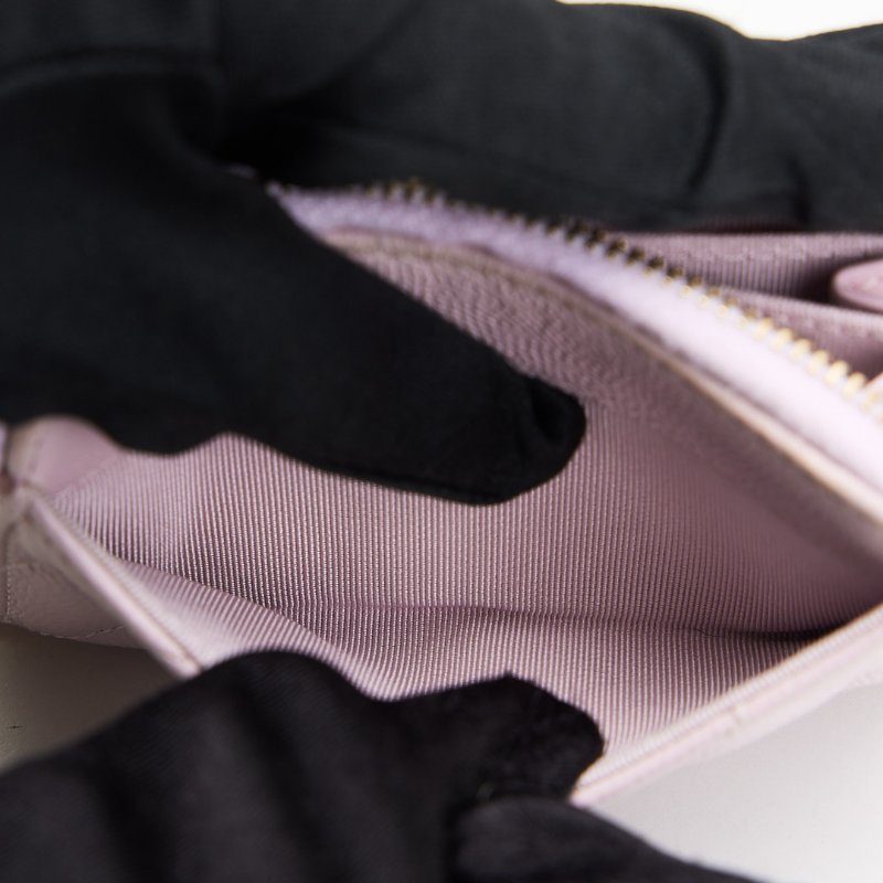 Chanel 新款拉鍊零錢包/粉色金釦-15