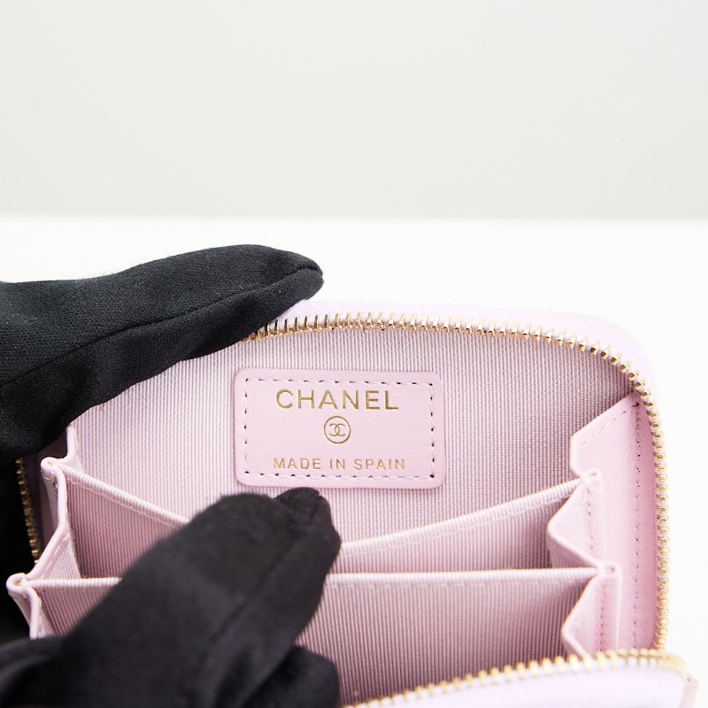 Chanel 新款拉鍊零錢包/粉色金釦-20