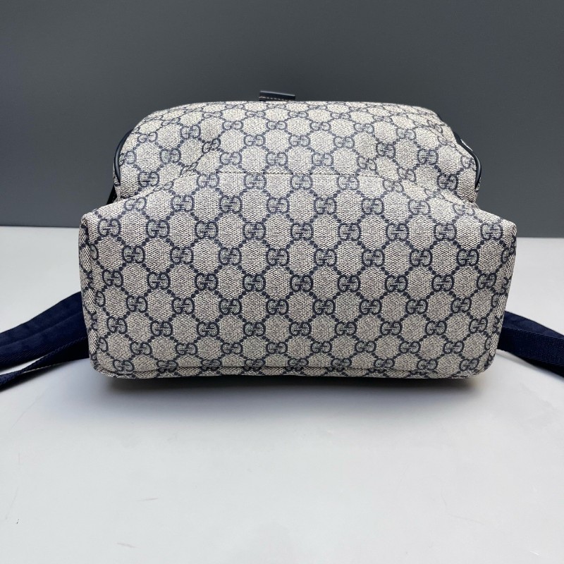 Gucci古馳老花GG紋配皮抽繩雙肩包 後背包-4