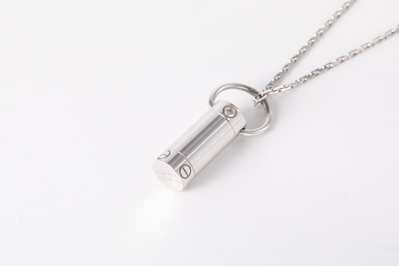 CARTIER(卡地亞)  18K白金 鑽石 白金 LOVE系列 斯巴達螺絲吊墜項鏈 18K-1