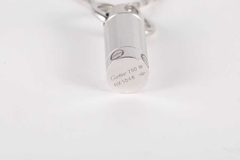 CARTIER(卡地亞)  18K白金 鑽石 白金 LOVE系列 斯巴達螺絲吊墜項鏈 18K-3