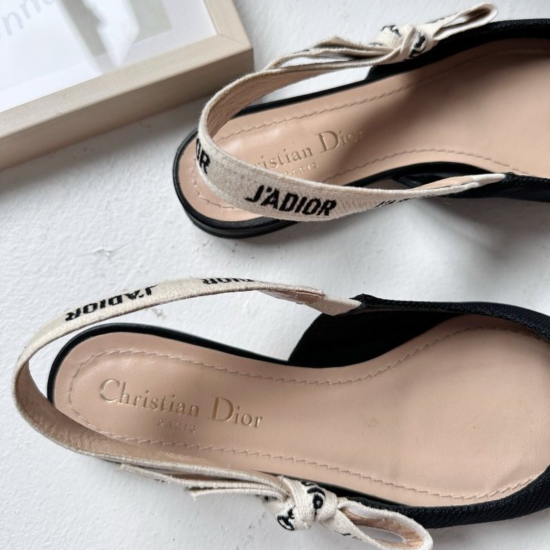 Dior J’adior 平底鞋 黑白 鞋頭尖-8