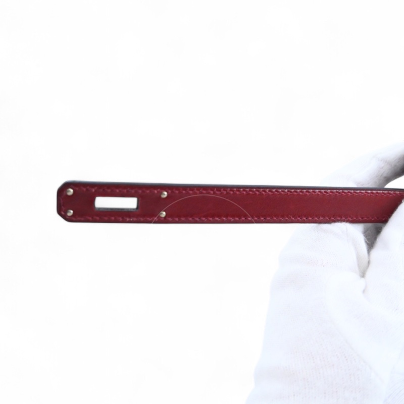 [PRE-OWNED] HERMES KELLY CUT LONGUE CLUTCH ROUGE H BOX PHW STAMP SQUARE J-13