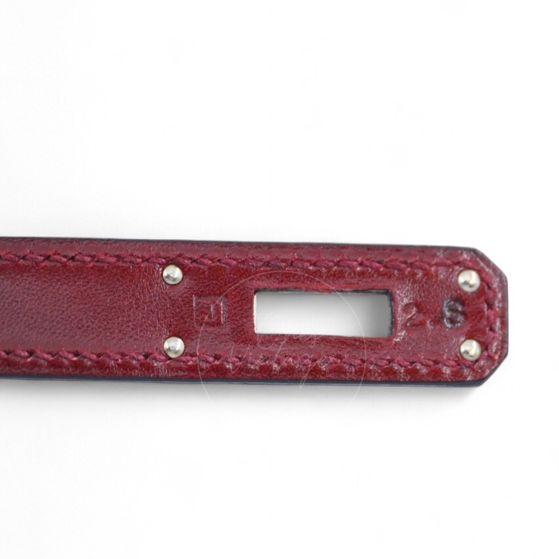 [PRE-OWNED] HERMES KELLY CUT LONGUE CLUTCH ROUGE H BOX PHW STAMP SQUARE J-15