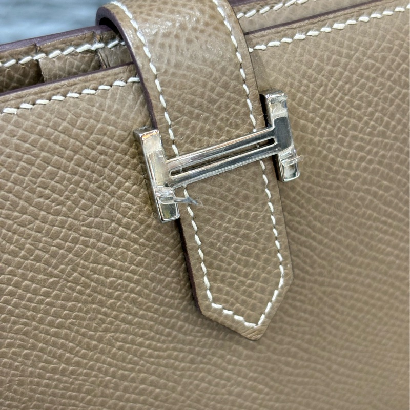 HERMES H Bearn epsom 灰色 銀釦 零錢包 短夾 錢包 信用卡夾 名片夾 皮夾 美品-2
