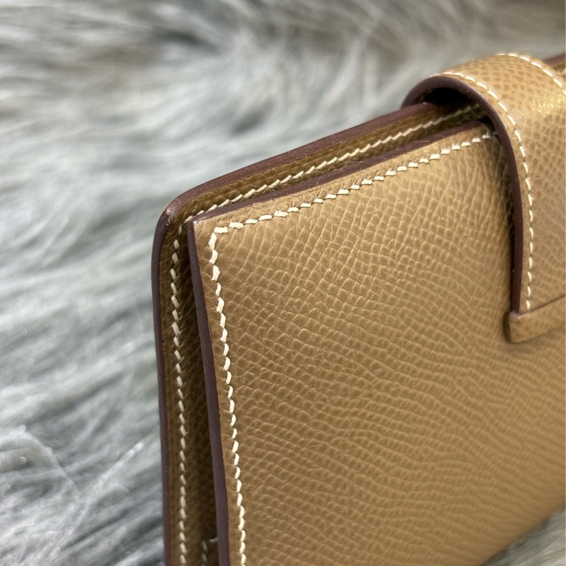 HERMES H Bearn epsom 灰色 銀釦 零錢包 短夾 錢包 信用卡夾 名片夾 皮夾 美品-5