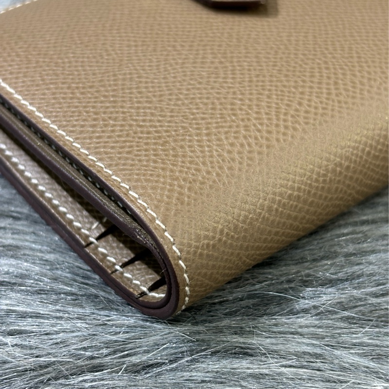 HERMES H Bearn epsom 灰色 銀釦 零錢包 短夾 錢包 信用卡夾 名片夾 皮夾 美品-8