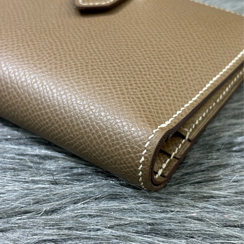 HERMES H Bearn epsom 灰色 銀釦 零錢包 短夾 錢包 信用卡夾 名片夾 皮夾 美品-9