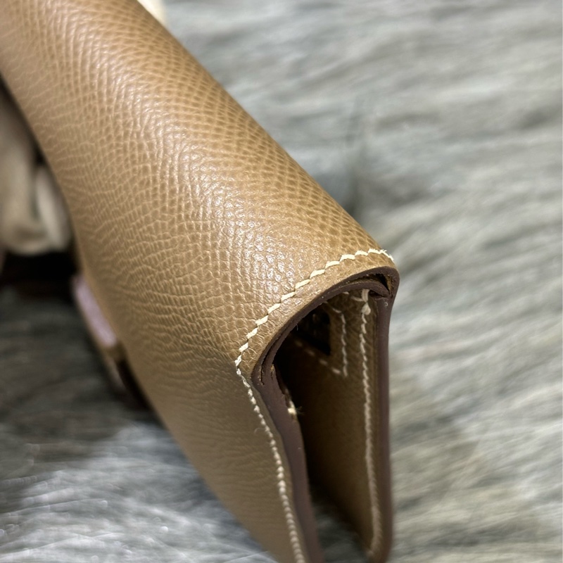 HERMES H Bearn epsom 灰色 銀釦 零錢包 短夾 錢包 信用卡夾 名片夾 皮夾 美品-13