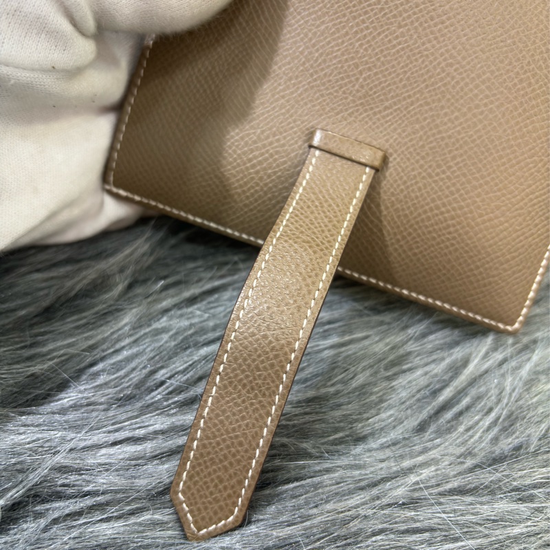 HERMES H Bearn epsom 灰色 銀釦 零錢包 短夾 錢包 信用卡夾 名片夾 皮夾 美品-14
