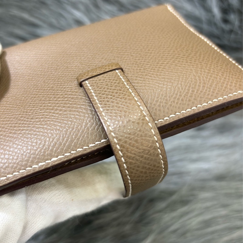 HERMES H Bearn epsom 灰色 銀釦 零錢包 短夾 錢包 信用卡夾 名片夾 皮夾 美品-15