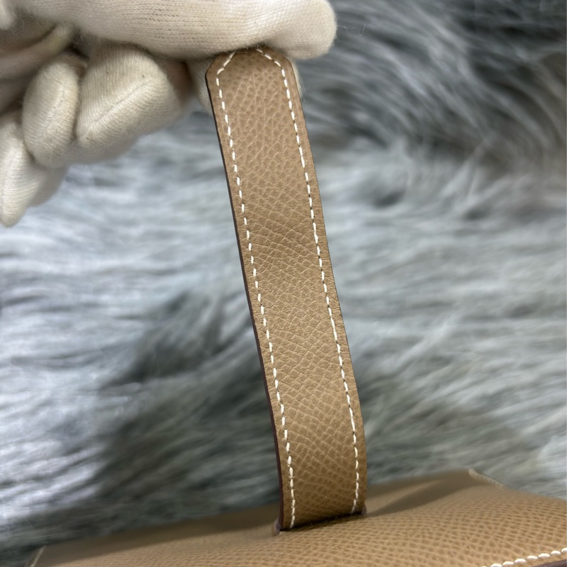 HERMES H Bearn epsom 灰色 銀釦 零錢包 短夾 錢包 信用卡夾 名片夾 皮夾 美品-16