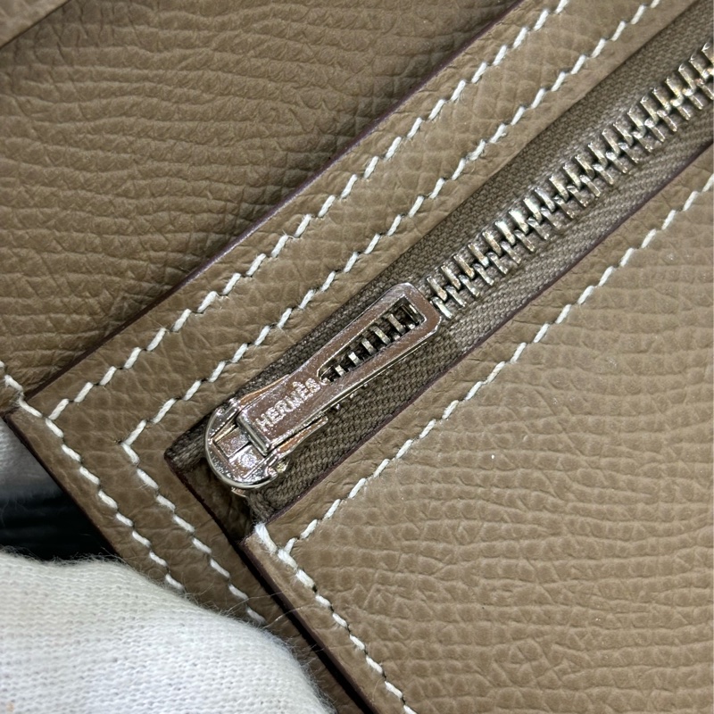 HERMES H Bearn epsom 灰色 銀釦 零錢包 短夾 錢包 信用卡夾 名片夾 皮夾 美品-18