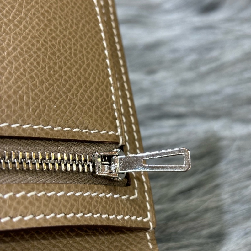 HERMES H Bearn epsom 灰色 銀釦 零錢包 短夾 錢包 信用卡夾 名片夾 皮夾 美品-19