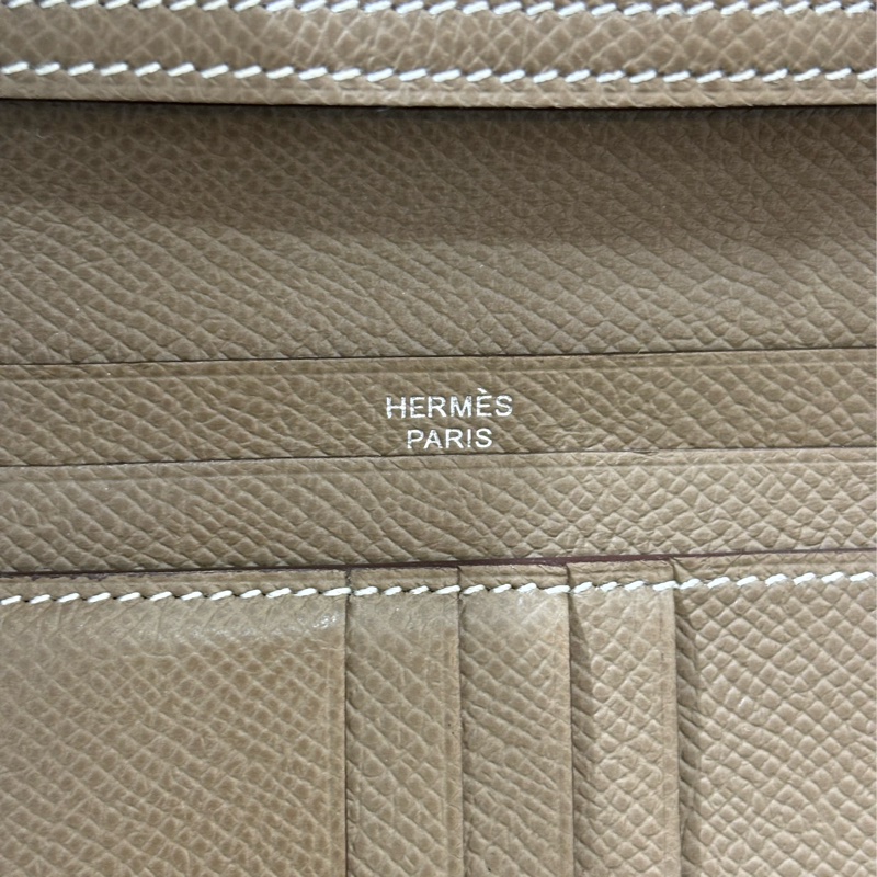 HERMES H Bearn epsom 灰色 銀釦 零錢包 短夾 錢包 信用卡夾 名片夾 皮夾 美品-20