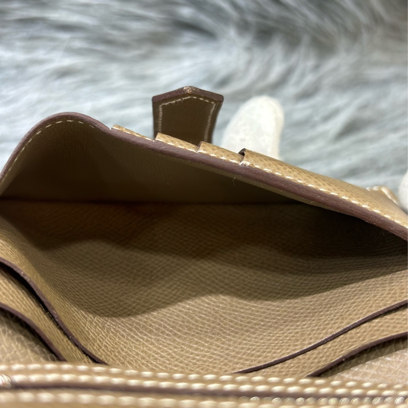 HERMES H Bearn epsom 灰色 銀釦 零錢包 短夾 錢包 信用卡夾 名片夾 皮夾 美品-29