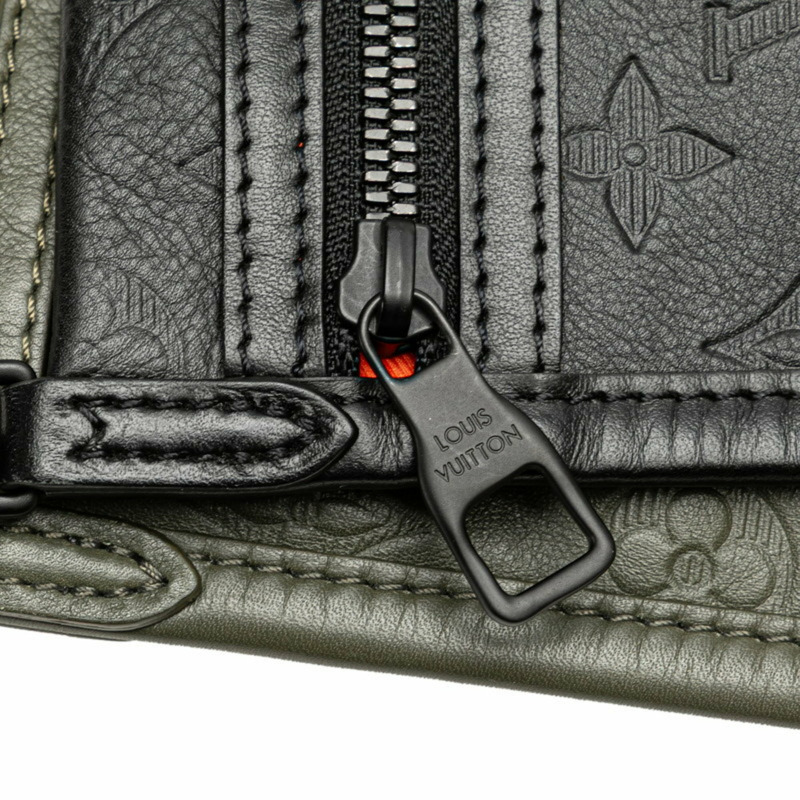 路易威登 Monogram Shadow 扁平斜背包/手拿包/肩背包 M44635 黑色/卡其色皮革 男士 LOUIS VUITTON-5