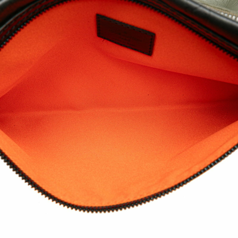 路易威登 Monogram Shadow 扁平斜背包/手拿包/肩背包 M44635 黑色/卡其色皮革 男士 LOUIS VUITTON-6