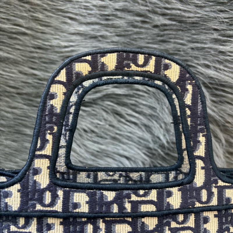Dior S5475 MINI Oblique BOOKTOTE 藍色 字紋原花老花 緹花 手提包 迷你-10