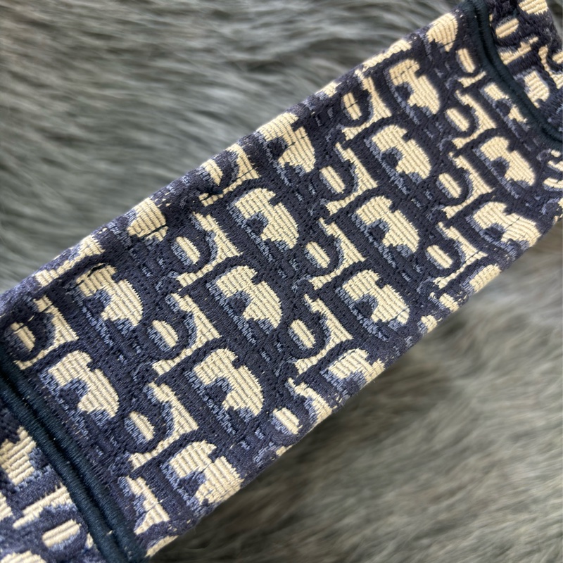 Dior S5475 MINI Oblique BOOKTOTE 藍色 字紋原花老花 緹花 手提包 迷你-16