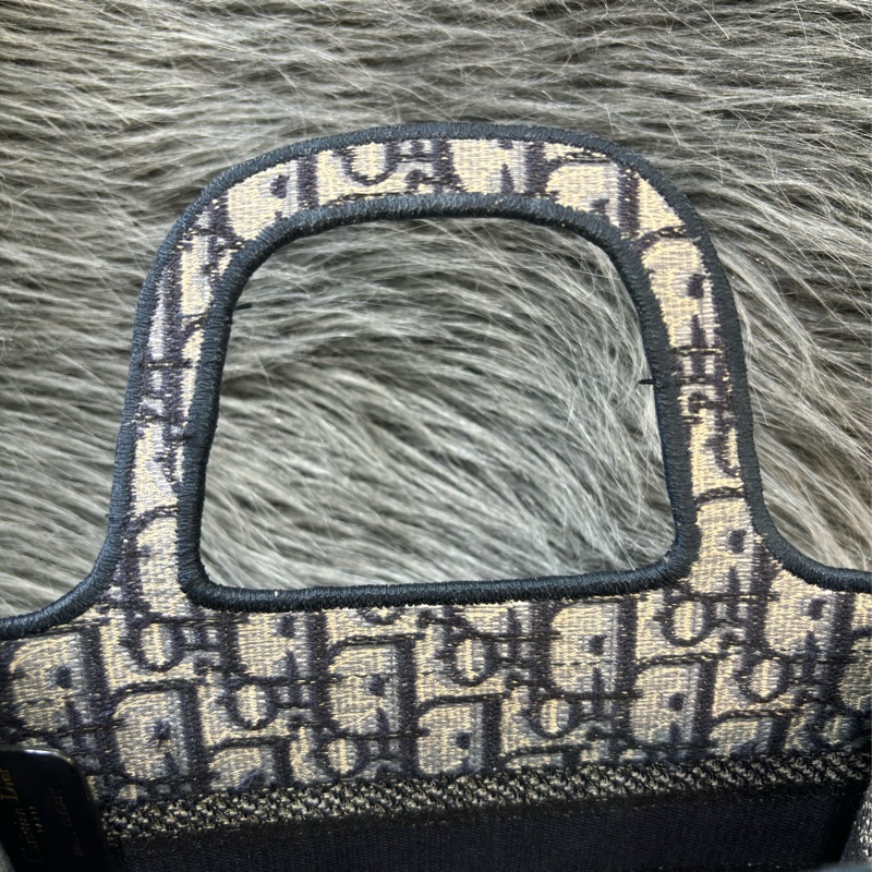 Dior S5475 MINI Oblique BOOKTOTE 藍色 字紋原花老花 緹花 手提包 迷你-25
