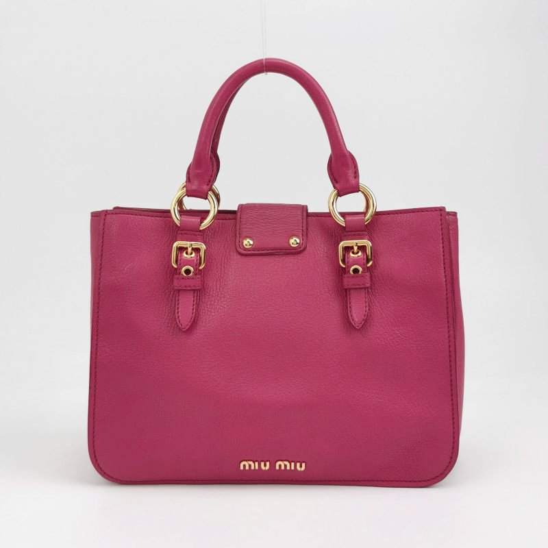 Miu Miu Madras 羊皮 純色 字母 Logo 斜背包 單肩包-1