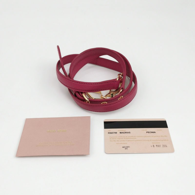 Miu Miu Madras 羊皮 純色 字母 Logo 斜背包 單肩包-9