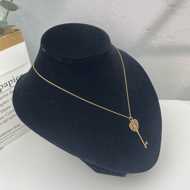 Tiffany/蒂芙尼 keys心形透空單鑽石鑰匙項鍊-2