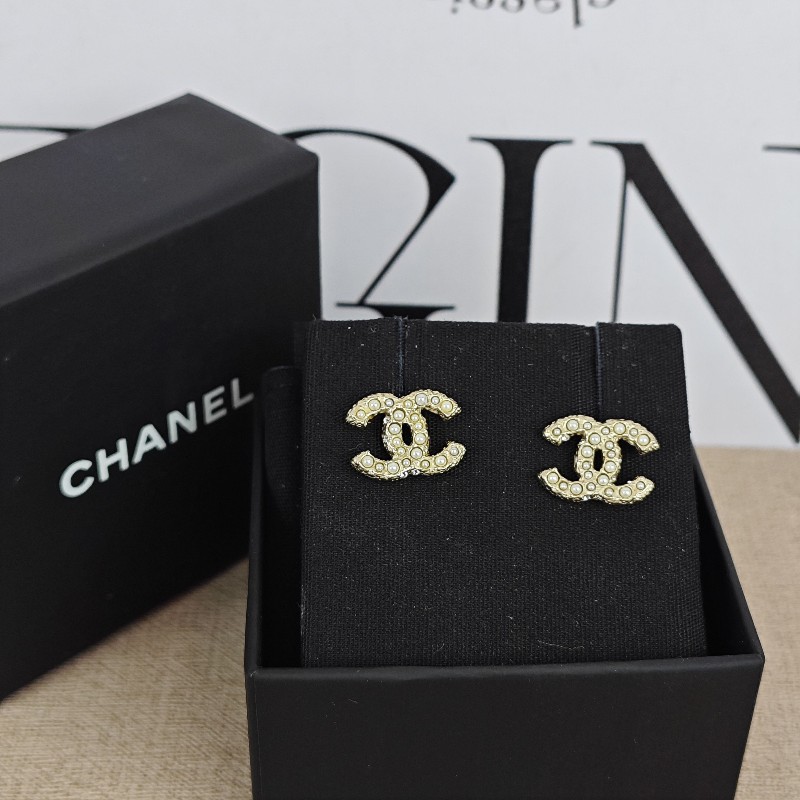Chanel 香奈兒 經典雙C珍珠耳環 🈶盒子-0
