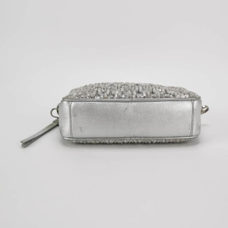 Miu Miu 羊皮 純色 亮片 字母 logo 拉鍊 相機包 斜背包-3