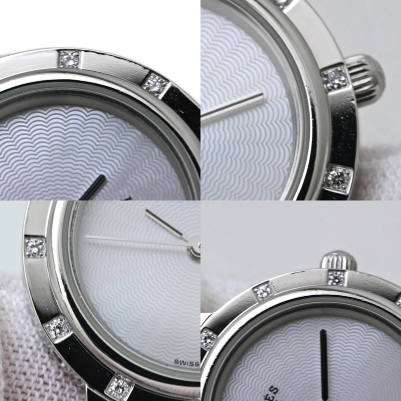 HERMES Clipper Nakreh（舊扣環）女士手錶 CL4.230.215 3869 附 12 顆鑽石錶圈和不鏽鋼錶鍊（40047）-5