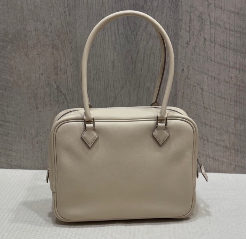 Hermes Plume Mini Craie 奶昔白 Swift皮 銀釦K刻-0