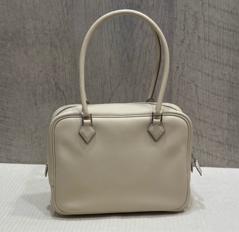 Hermes Plume Mini Craie 奶昔白 Swift皮 銀釦K刻-1