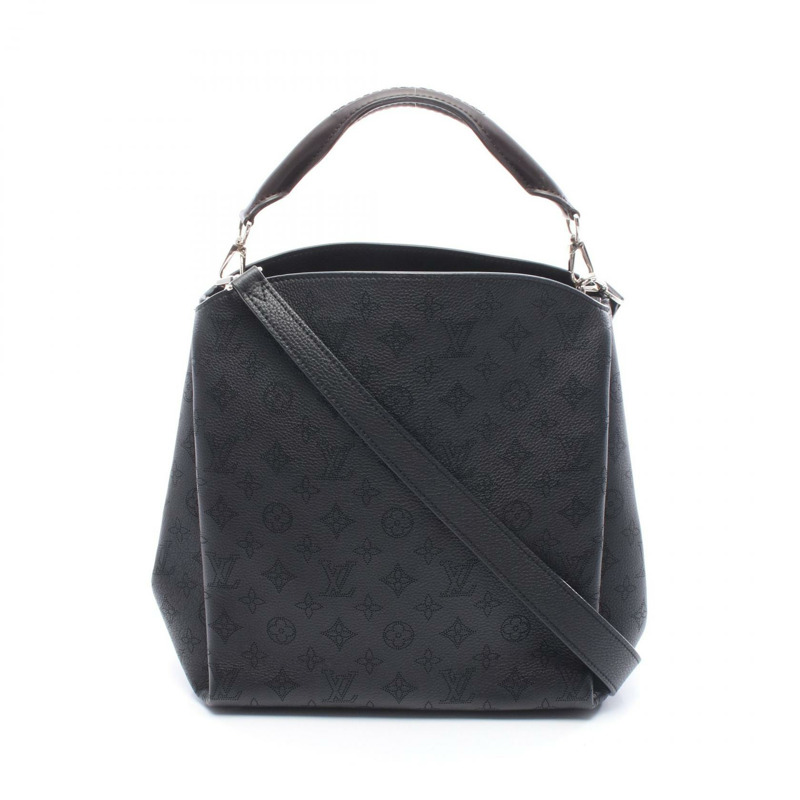 LOUIS VUITTON Babylon PM 2Way 單肩包 手提包 M50031 Mahina 皮革 黑色 二手-0