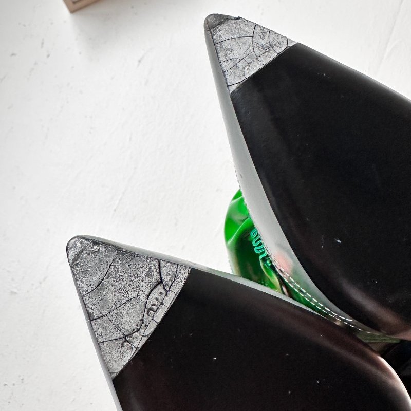 Miu Miu 綠緞帶 尖頭跟鞋-11