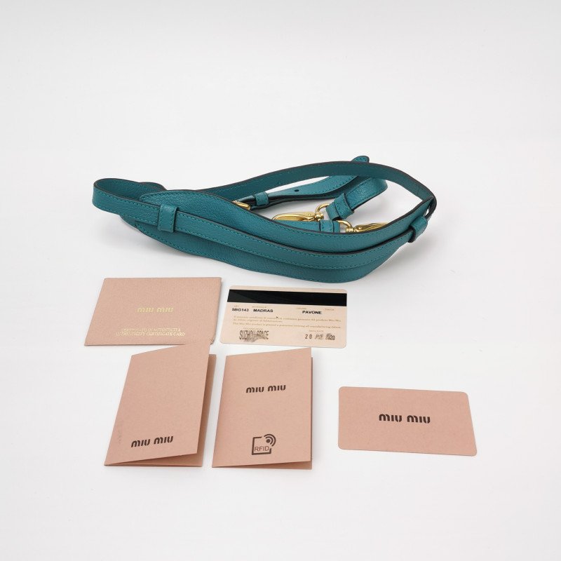 Miu Miu 羊皮 純色 字母 logo 標誌 拉鍊 斜背包 單肩包-9