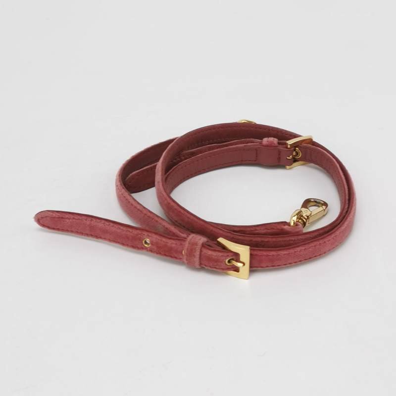 Miu Miu 羊皮 絨布 純色 褶皺 字母 Logo 水桶包 斜背包 肩背包-8