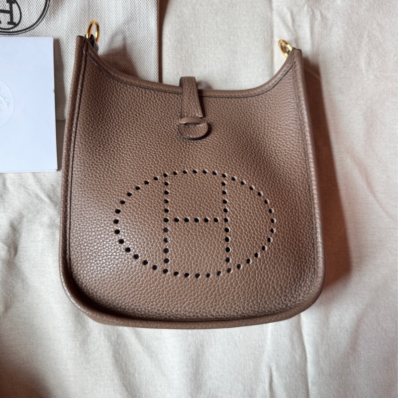 愛馬仕 Hermes Evelyne mini 16 大象灰 金扣 z刻-1