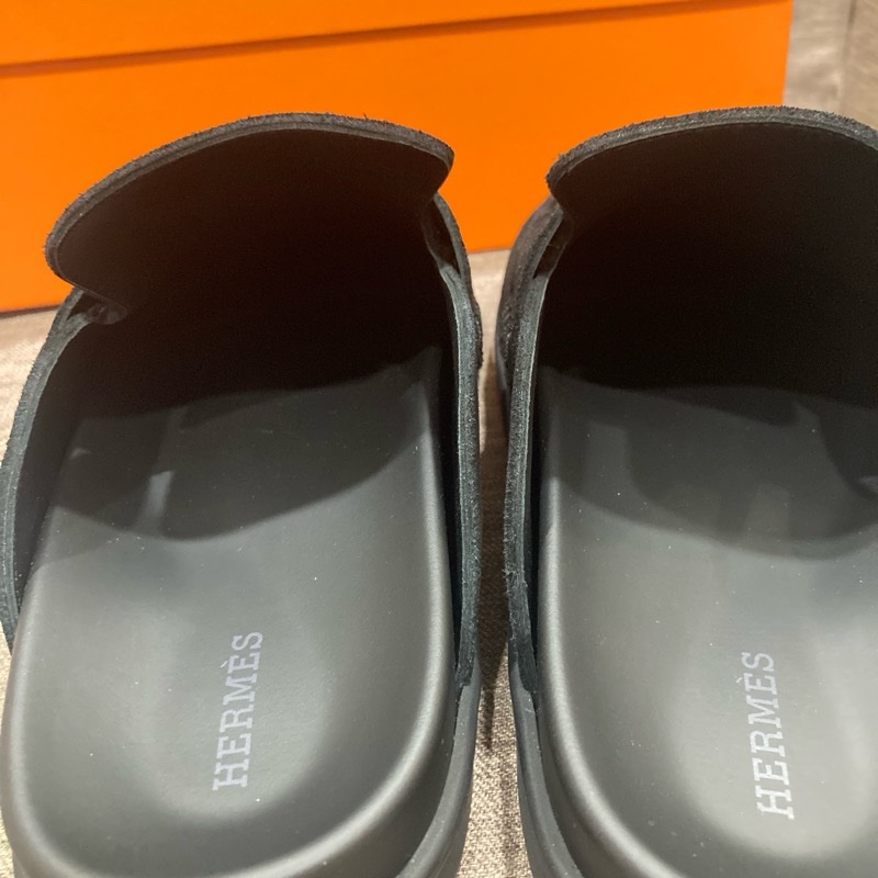 愛馬仕hermes 女式涼鞋 go穆勒鞋 黑色 尺寸39.5 麂皮面❤️-2