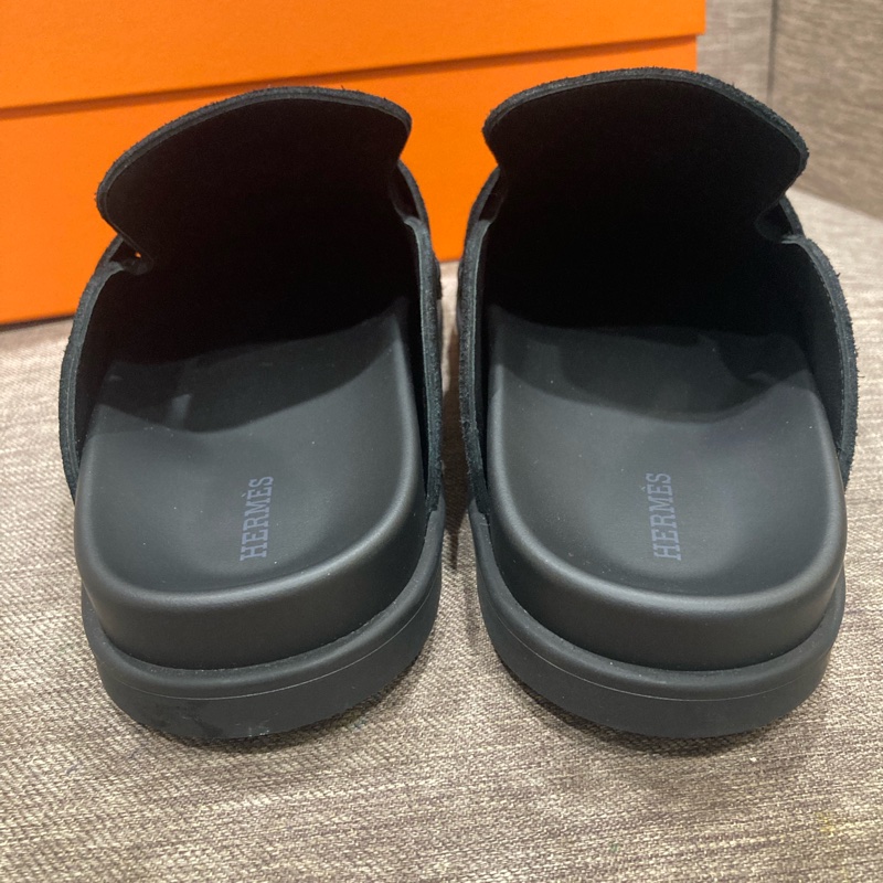 愛馬仕hermes 女式涼鞋 go穆勒鞋 黑色 尺寸39.5 麂皮面❤️-7