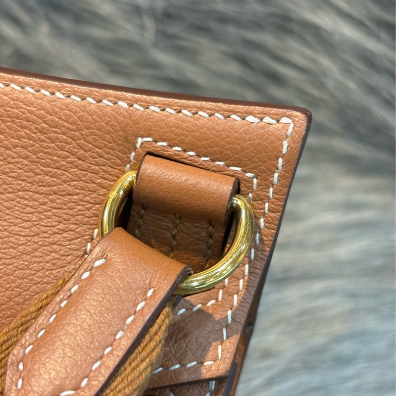 HERMES MINI Jypsiere 金棕色 焦糖 吉普賽 金釦 翻蓋包 側背包 肩背包 斜背包-16