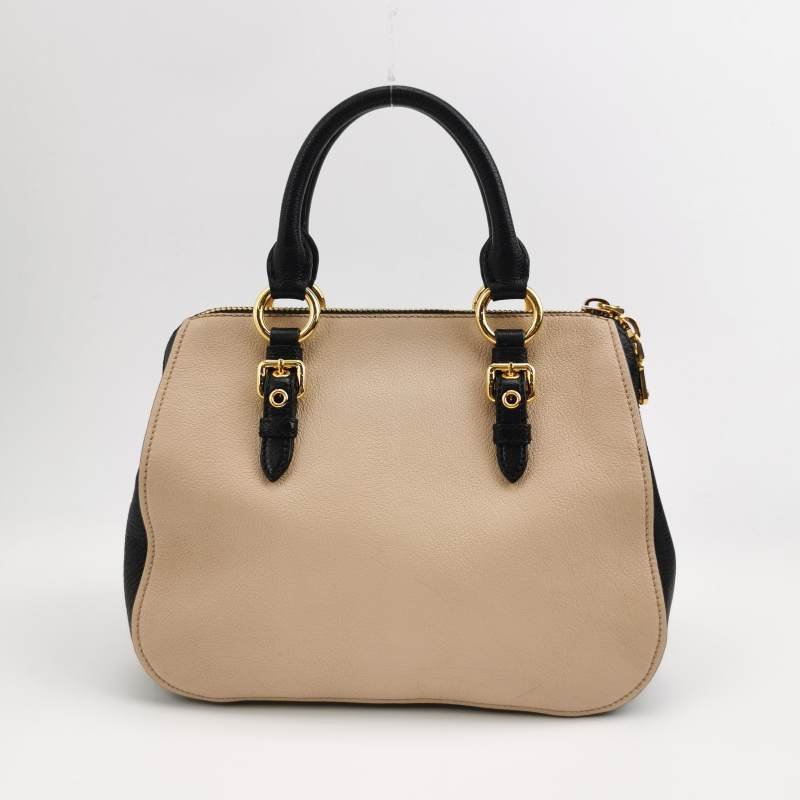 Miu Miu 羊皮 拼色 字母 Logo 斜背包 單肩包-2