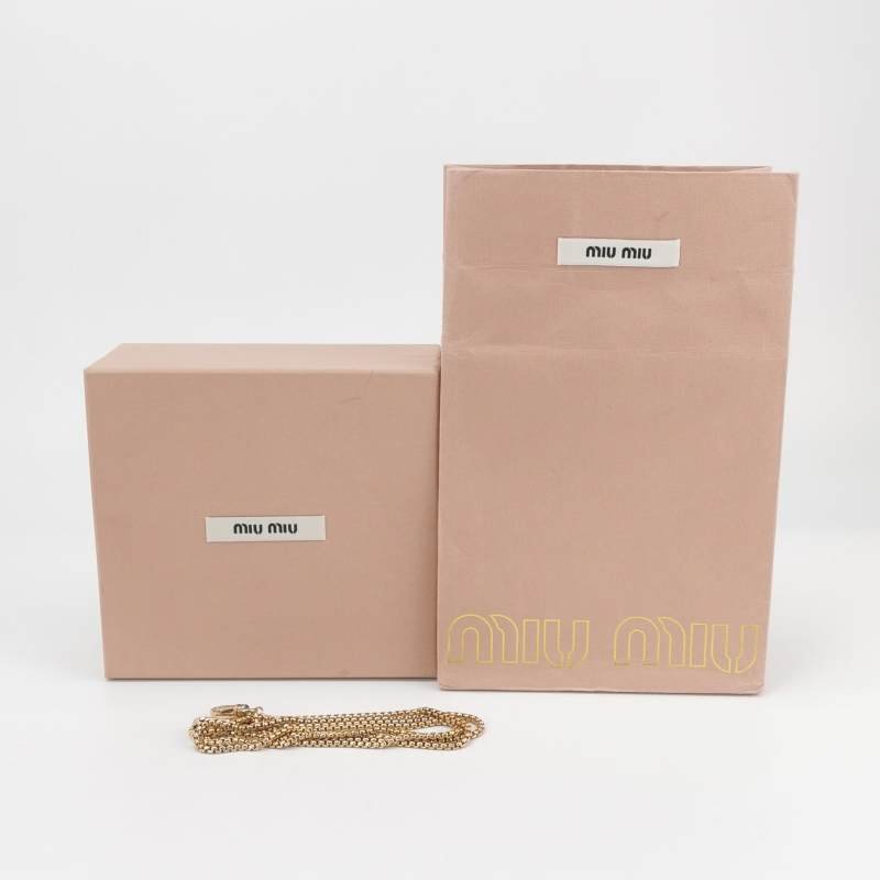 Miu Miu 羊皮 純色 褶皺 水鑽扣 斜背包 單肩包-9