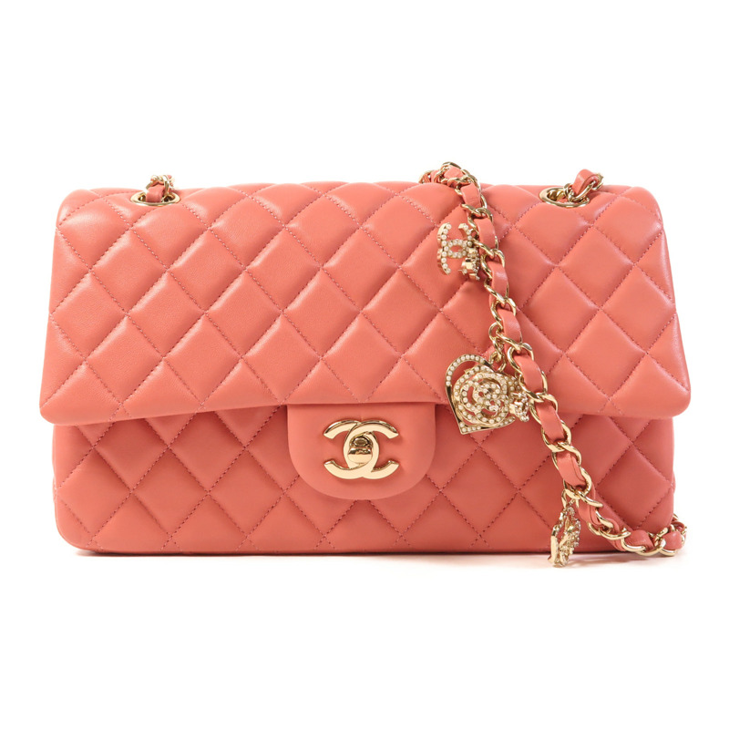 CHANEL 羊皮皮革Chain Shoulder金扣肩背袋-0