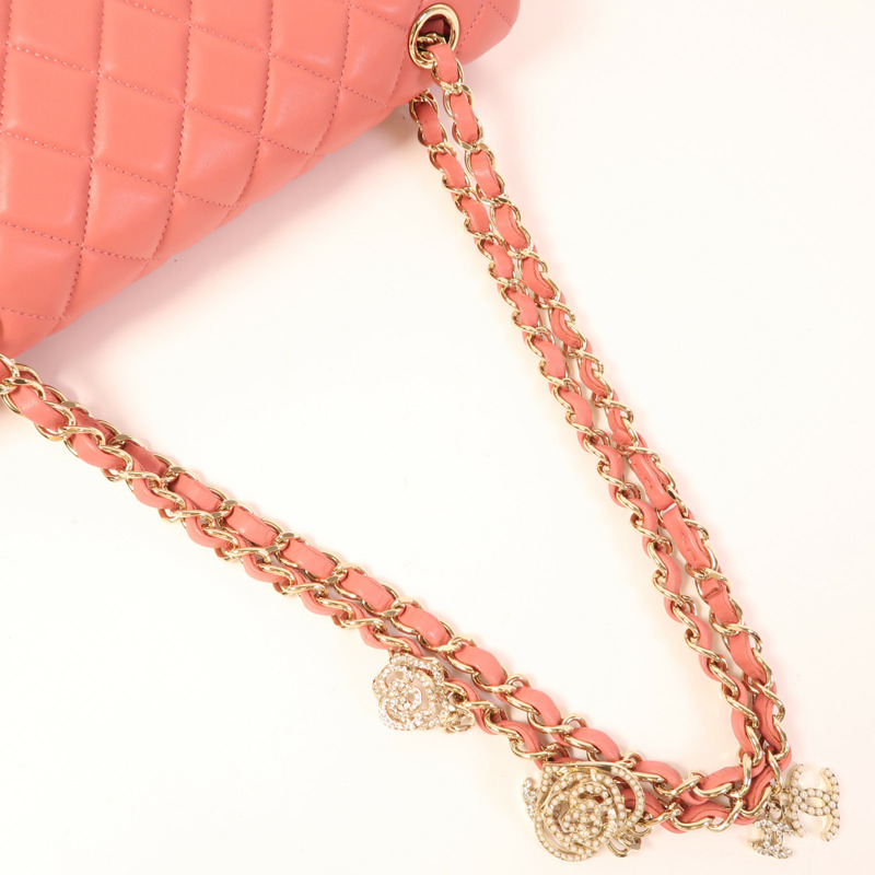 CHANEL 羊皮皮革Chain Shoulder金扣肩背袋-4