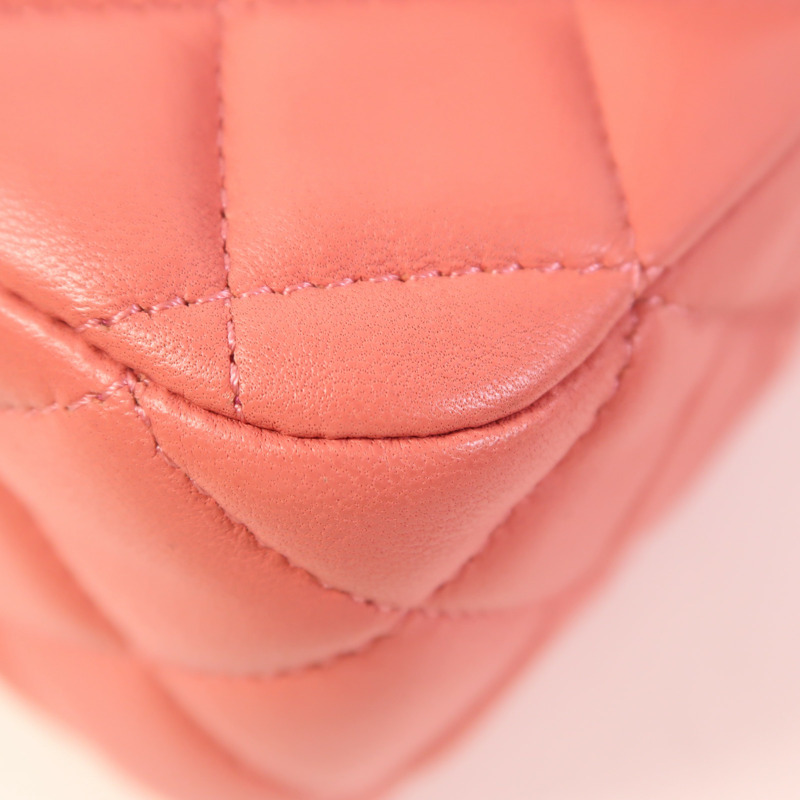 CHANEL 羊皮皮革Chain Shoulder金扣肩背袋-5