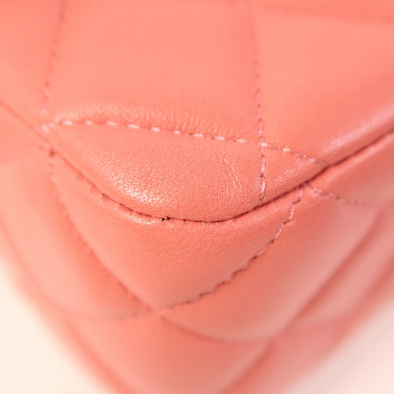 CHANEL 羊皮皮革Chain Shoulder金扣肩背袋-6