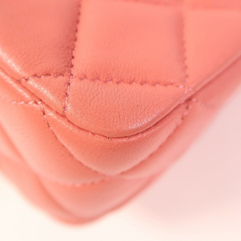 CHANEL 羊皮皮革Chain Shoulder金扣肩背袋-7